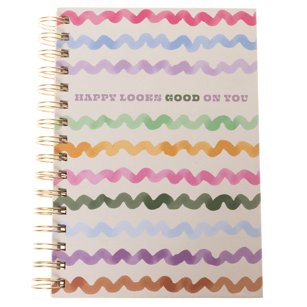 Happy Looks Good on You Spiral Hard Cover Journal