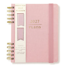 Load image into Gallery viewer, Blush Pink Fabric-Covered Journal with Magnetic Bookmarks
