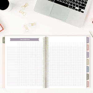 2025-2026 Teacher Planner, With 3 Interchangeable Covers: Cool Tones