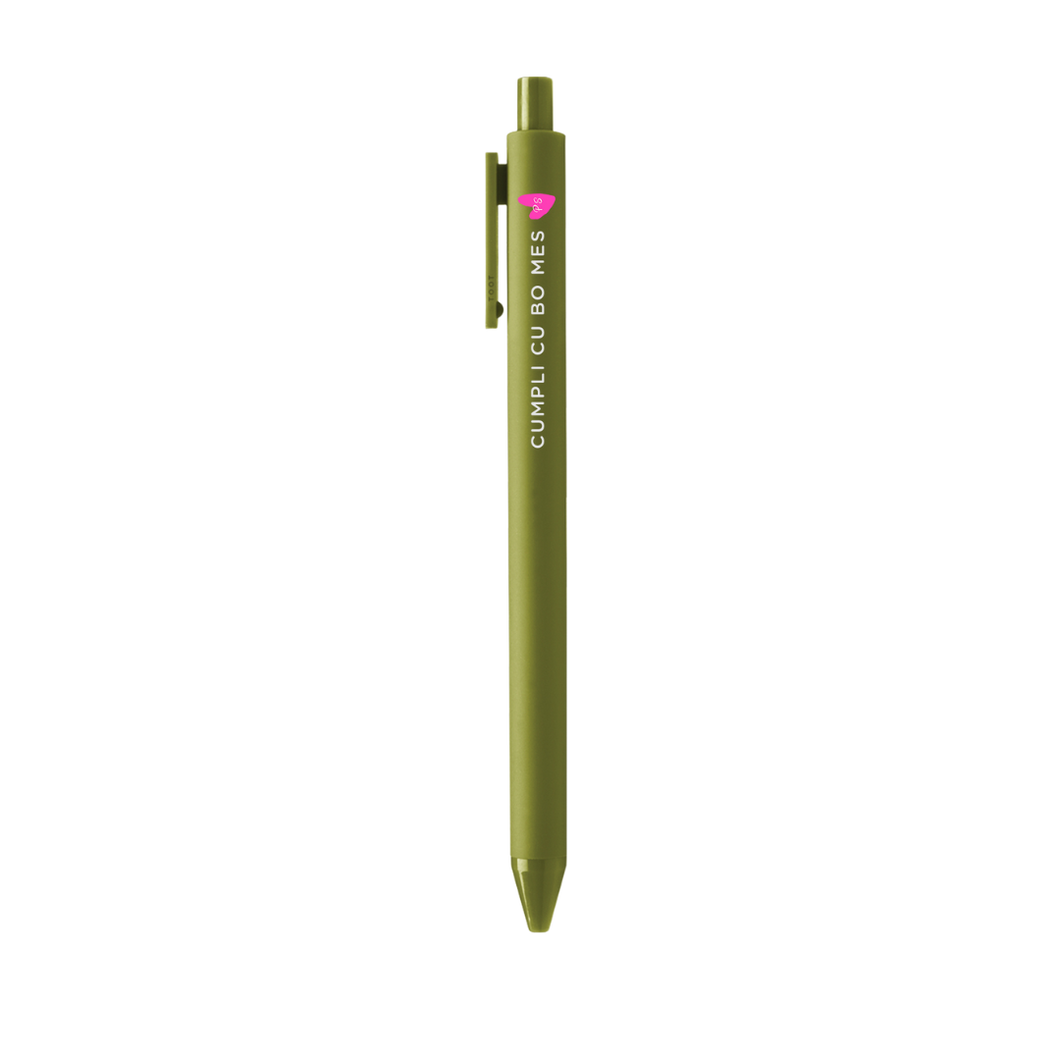 Cumpli Cu Bo Mes, Olive Green Jotter Pen