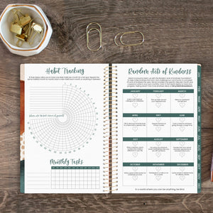 2025 Green Earthy Abstract, Soft Cover Planner