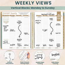 Load image into Gallery viewer, Pre-Order 2026 Green Linen Hard Cover Vision Planner
