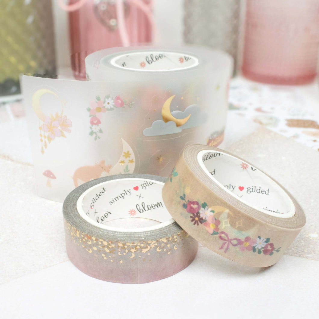 Simply Gilded x Bloom Boho Celestial, Washi Tape & PET Tape Set