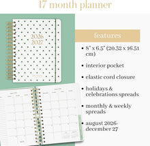 Load image into Gallery viewer, kate spade new york, Lexington Polka Dot, 17 Month- Medium Spiral Planner
