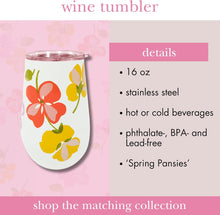 Load image into Gallery viewer, kate spade new york, Spring Pansies, Stainless Steel Wine Tumbler
