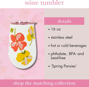 kate spade new york, Spring Pansies, Stainless Steel Wine Tumbler