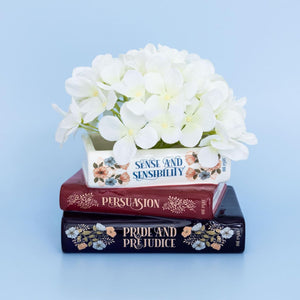 Jane Austin Stacked Books Planter