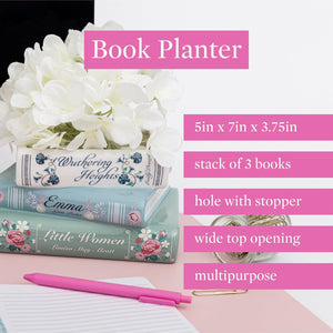 Classic Novels Stacked Books Planter