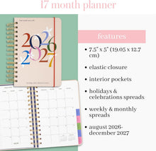 Load image into Gallery viewer, kate spade new york, Floral Date, 17 Month- Small Spiral Planner
