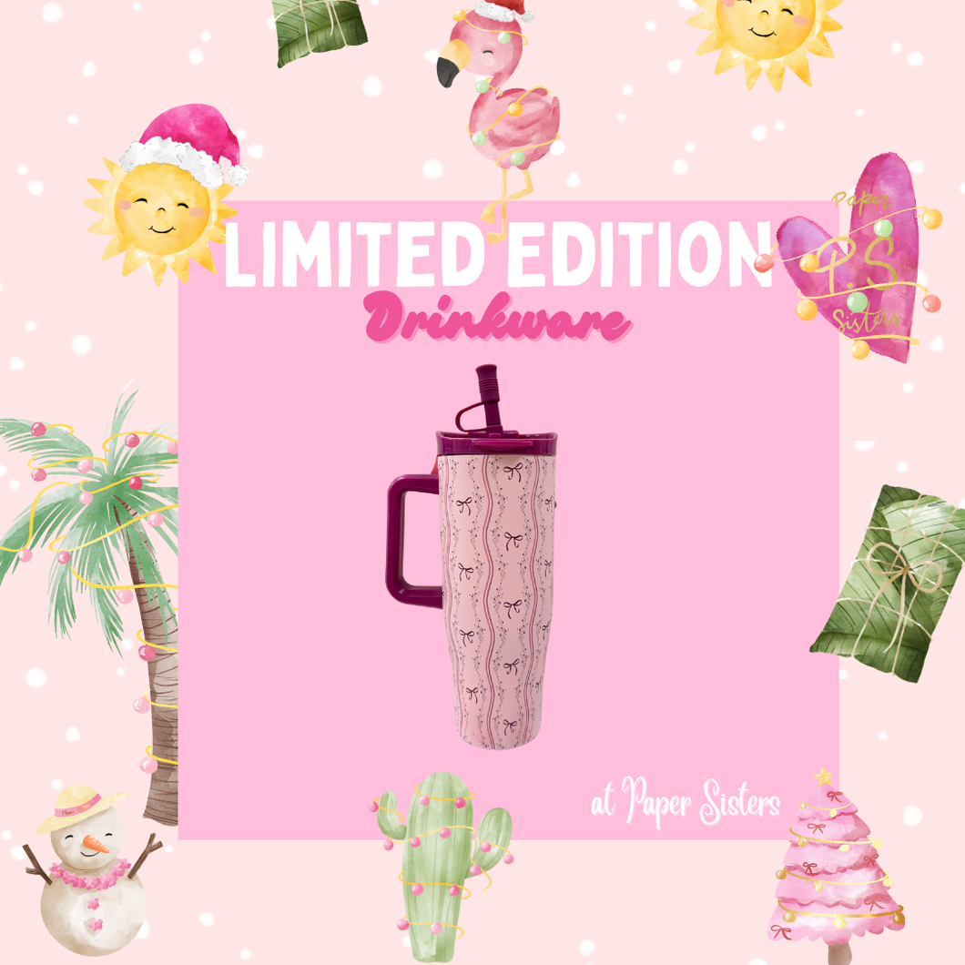 Plum Floral Bows 40oz Stainless Steel Tumbler