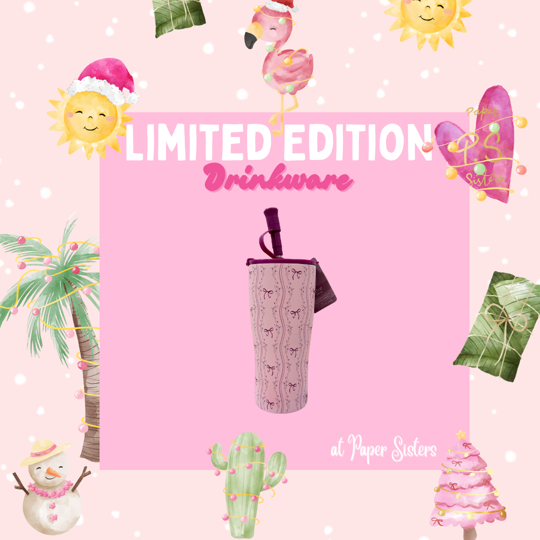 Plum Floral Bows 20oz Stainless Steel Tumbler