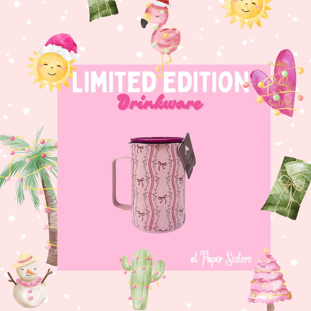 Plum Floral Bows 17oz Stainless Steel Mug