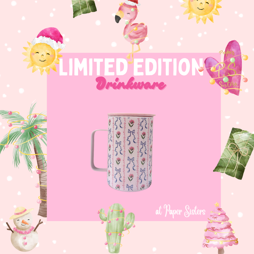 Floral Bows 17oz Stainless Steel Mug