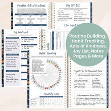 Load image into Gallery viewer, 2025-2026 Navy Garden Party Soft Cover Planner
