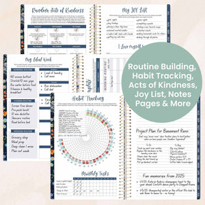 2025-2026 Navy Garden Party Soft Cover Planner
