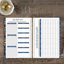 Load image into Gallery viewer, 2025 Navy Garden Party, Soft Cover Planner
