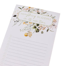 Load image into Gallery viewer, Everything Blooms In Its Own Tim Floral Magnetic Notepad
