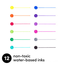 Load image into Gallery viewer, Paperage 12 Pack Rainbow, Felt Tip Fine Line Marker Pens
