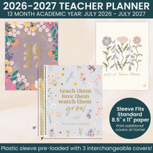 Load image into Gallery viewer, 2026-2027 Teacher Planner, With 3 Interchangeable Covers: Cool Tones

