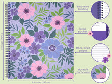 Load image into Gallery viewer, Lilac Floral Large Notebook
