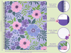 Lilac Floral Large Notebook