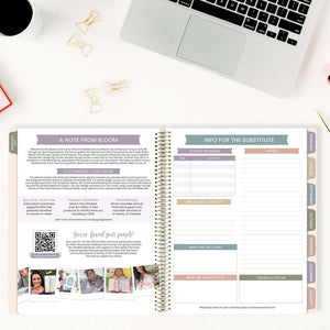 2025-2026 Teacher Planner, With 3 Interchangeable Covers: Cool Tones