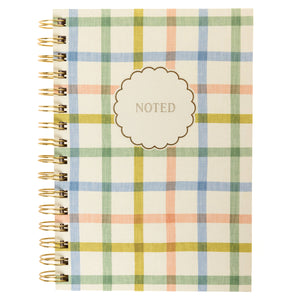 Plaid Noted Hard Cover Spiral Notebook
