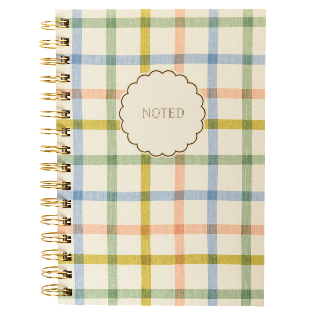 Plaid Noted Hard Cover Spiral Notebook