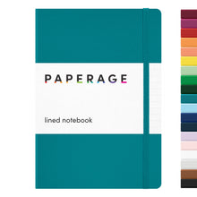 Load image into Gallery viewer, Paperage Turquoise Lined Journal Notebook, Hardcover
