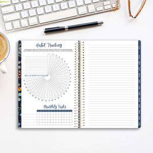 2025-2026 Navy Garden Party Soft Cover Planner
