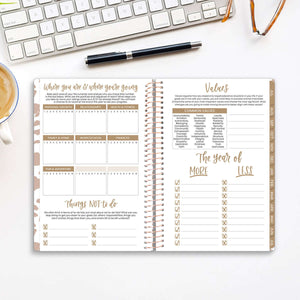 2025-2026 Tan Leopard Soft Cover Planner