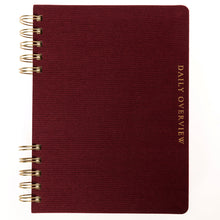 Load image into Gallery viewer, Plum Red Fabric-Covered Journal with Magnetic Bookmarks
