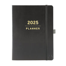 Load image into Gallery viewer, Small Black 2024-2025 18 Months Soft Vegan Leather Planner
