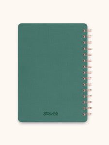 Organized Chaos Green Spiral Notebook