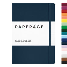 Load image into Gallery viewer, Paperage Navy Lined Journal Notebook, Hardcover
