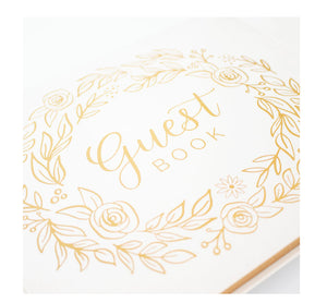 Guest Book , Gold Floral