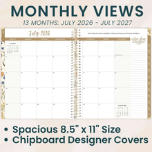 Load image into Gallery viewer, 2026-2027 Large Whimsical Wildflowers Hard Cover Planner
