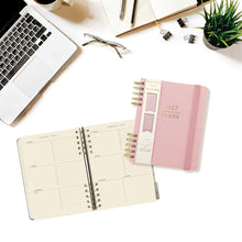 Load image into Gallery viewer, Blush Pink Fabric-Covered Journal with Magnetic Bookmarks
