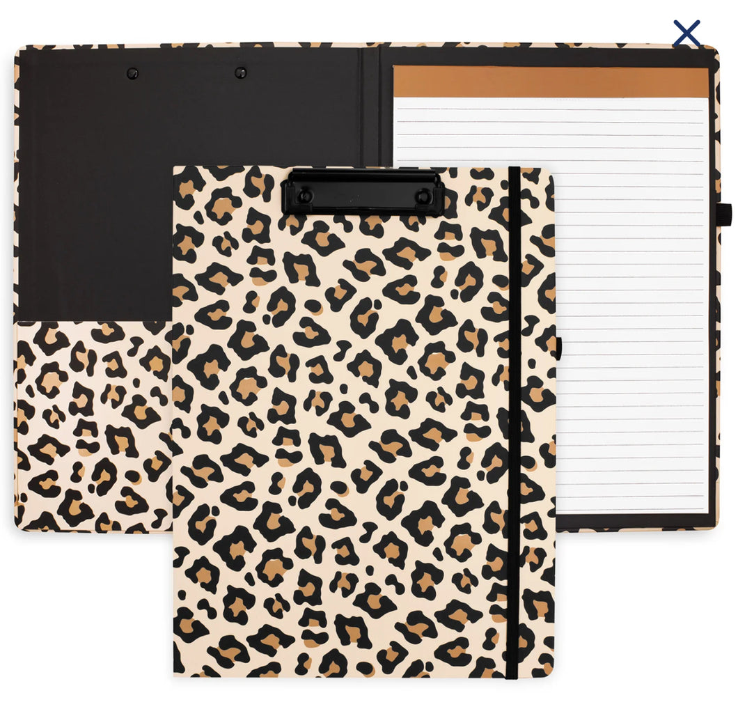 Leopard clipboard folio