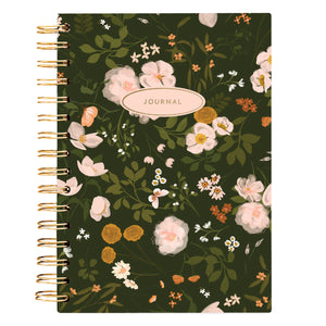Dark Wildflower Spiral Hard Cover Journal