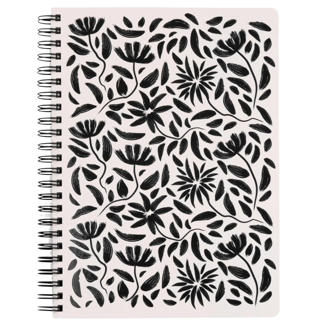 Hand drawn black floral Small notebook