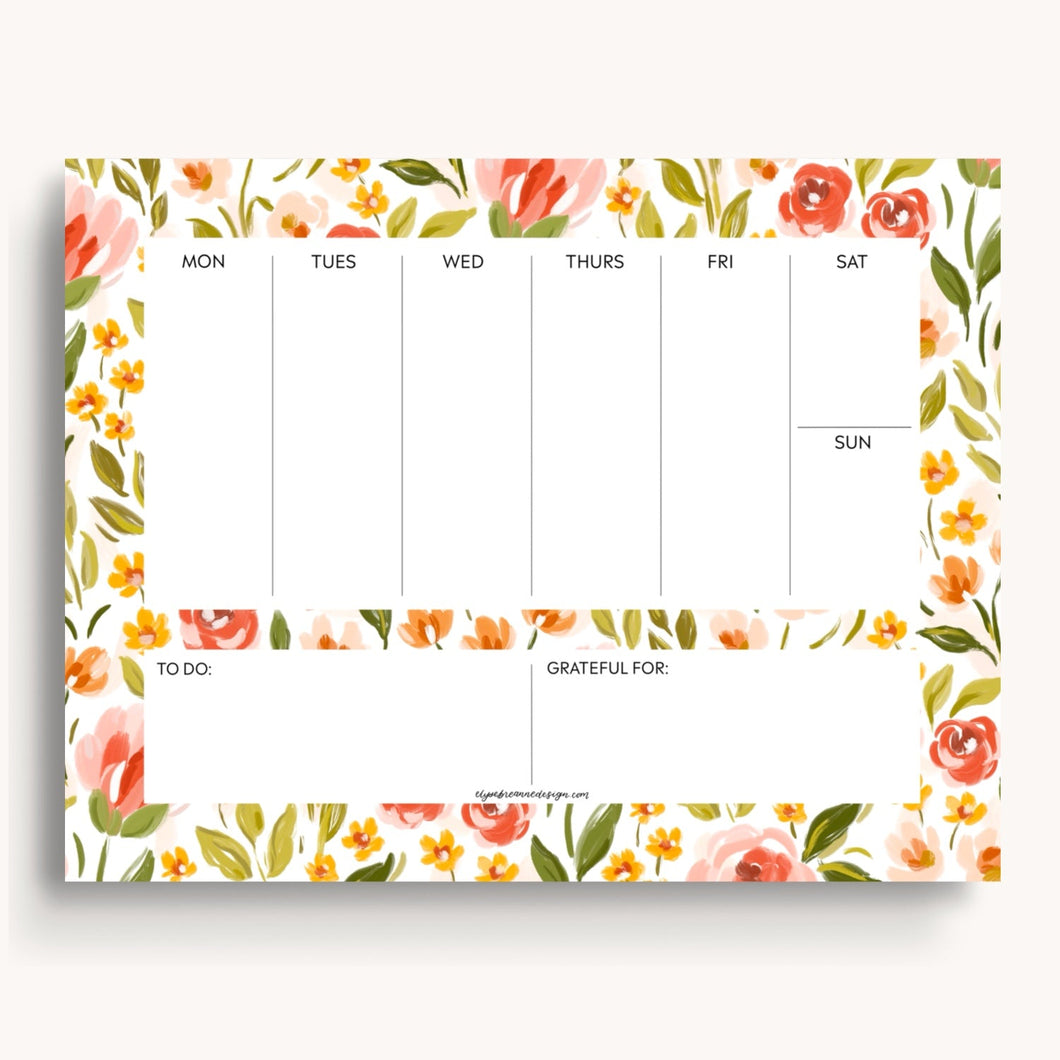 Spring Garden Weekly Notepad