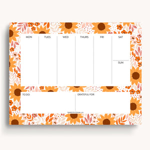 Sunflower Field Weekly Notepad
