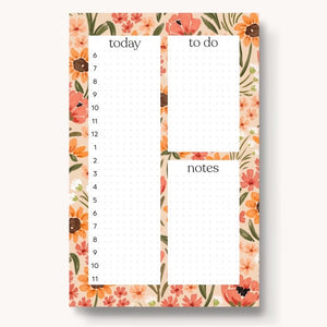 Sunny Poppies Hourly Daily Notepad