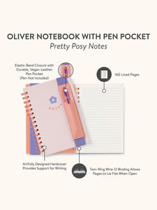 Pretty Posy Notebook with Pen Pocket