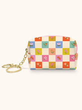 Load image into Gallery viewer, Checkerboard Blooms Key Chain Pouch
