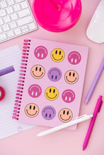Load image into Gallery viewer, Pink Stacked Smiles Mini Notebook
