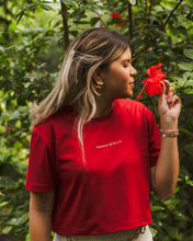 Load image into Gallery viewer, Curason Di Oro, Wine Red Crop Top
