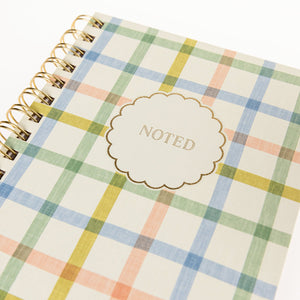 Plaid Noted Hard Cover Spiral Notebook