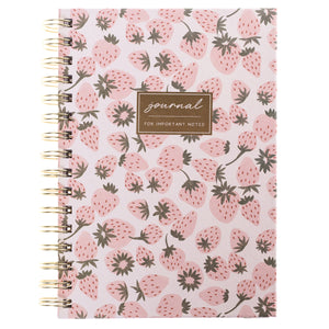 Strawberry Hard Cover Spiral Journal